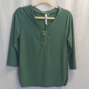 NY Collection Size Medium Petite Sage Top